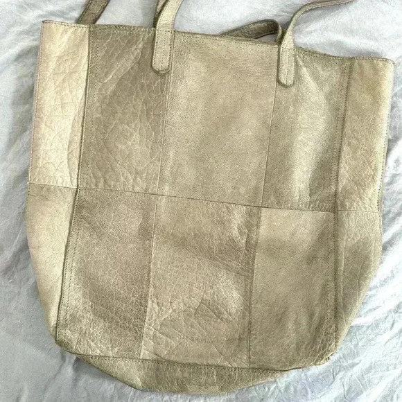 Day and Mood Heather Tote Gray Suede Leather Anthropologie Patchwork Medium Boho - Picture 13 of 14